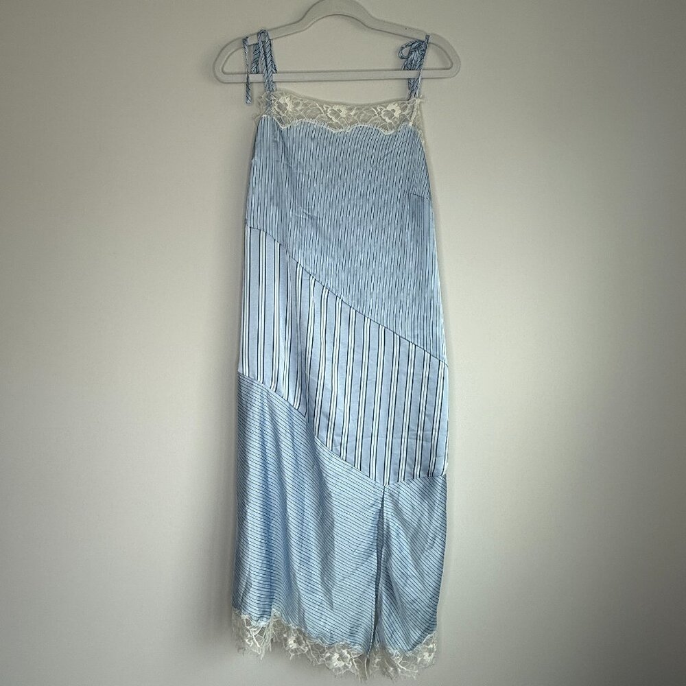 Future Collective Satin Slip Midi Dress Lace